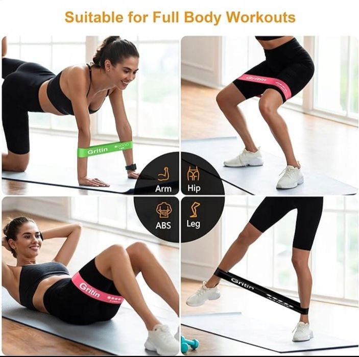 GRITIN Taśmy fitness oporowe 5 sztuk