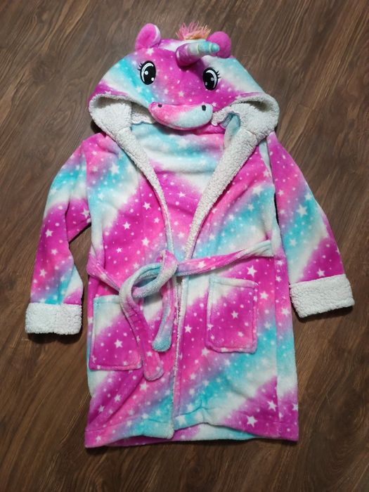 Szlafrok dziewczęcy rozmiar 122/128 jednorożec