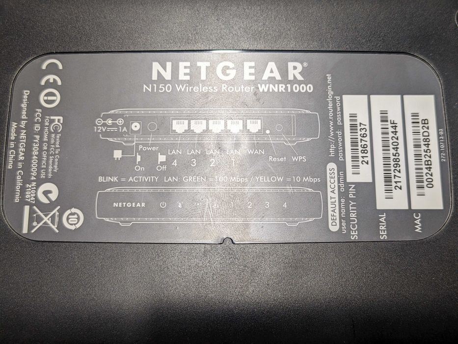 NETGEAR N150 WNR1000 - używany bezprzewodowy router Wi-Fi 150 Mbps ...