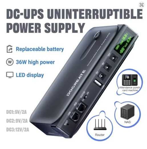 ДБЖ UPS 36Вт Doocreate DC1036L POE, USB, 5 9 12V  для роутера модема