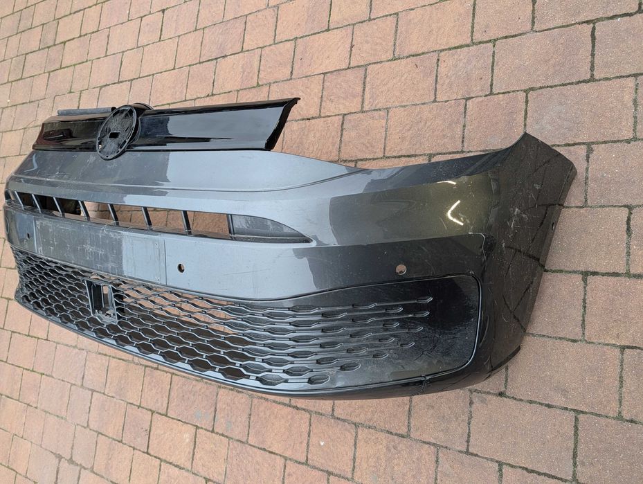 vw caddy 2k7 21- osobowy zderzak przód oryginał + grill