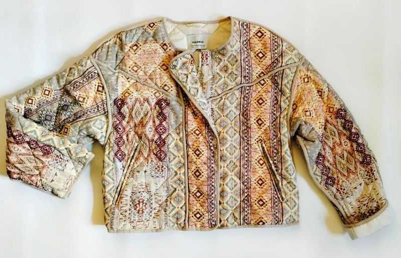 Pull&Bear kurtka pikowana boho/etno lekko ocieplana r. L