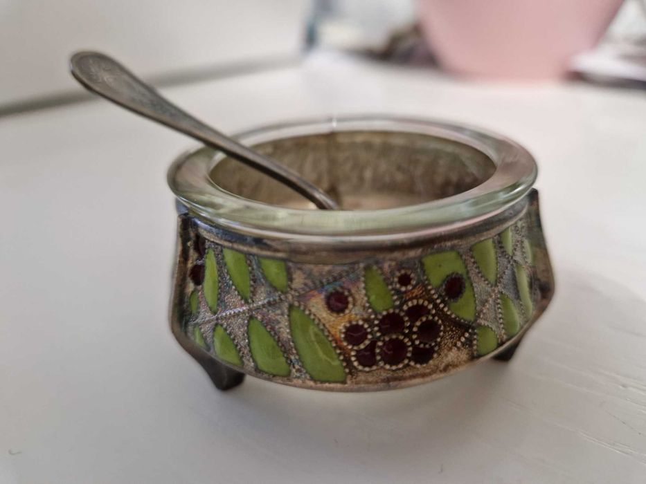 Piękny stary plater  made in ussr pojemnik na kawior+pudelłko