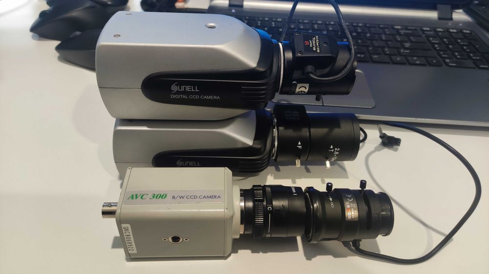 Kamery CCD SUNELL CCTV 3 szt 4x obiektyw