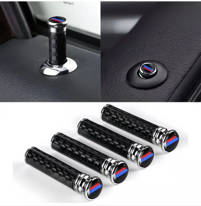 Дверні піпки замка BMW M Style / Carbon / комплект 4 шт