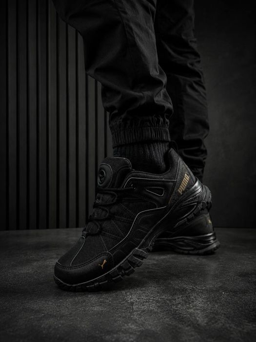 Чоловічі кросівки puma tactical black Шкіряні мужські кросовки puma Чоловічі красовки пума Кожані красовки