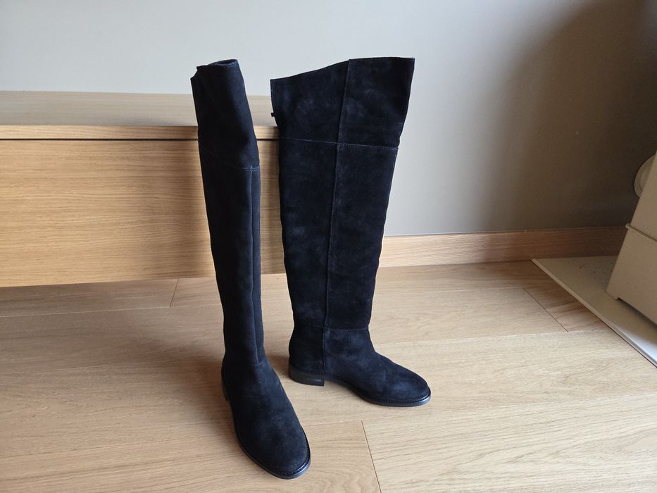 Zamszowe buty r.38 NOWE za kolano