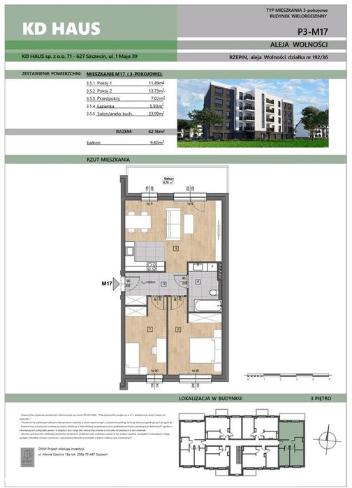 Na sprzedaż nowe mieszkanie w centrum Rzepin