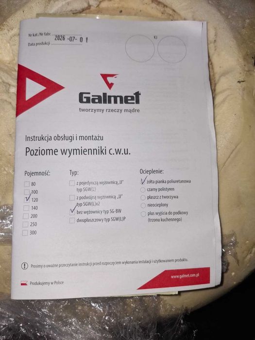 Bojler 120L GALMET 22-1247 zbiornik podkowa ciepła woda