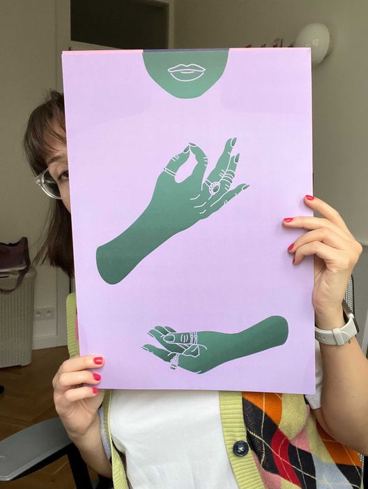 Autorski plakat "Wdech i wydech (alien)"