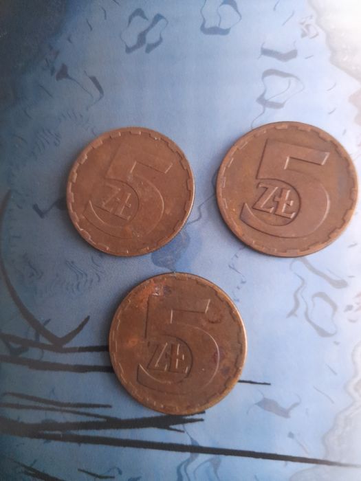 Monety 5 zl 3 szt