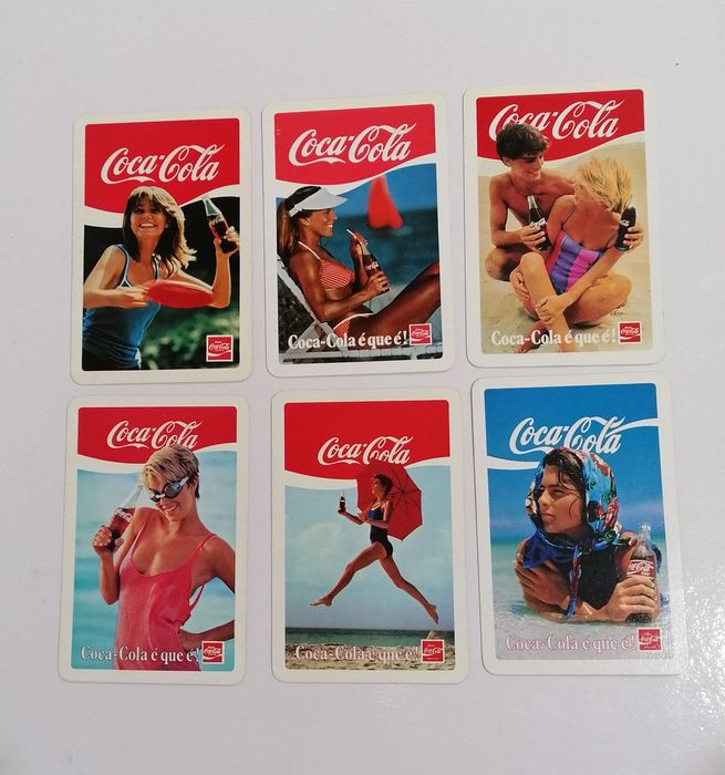 Set of 6 Coca-Cola Calendars from Portugal, 1983–1988