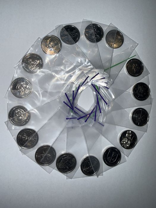 Колекційні монети ЗСУ 10 гривень ПОВНИЙ набір 16 шт