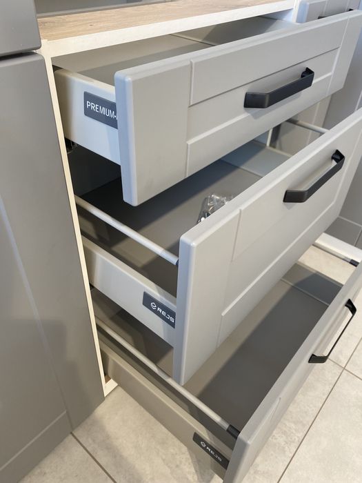 Nowoczesna kuchnia zestaw komplet NOWY meble Cargo biała szara grafit