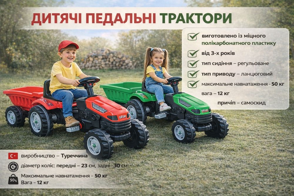 Дитячий трактор на педалях,детский трактор на педалях,купити трактор