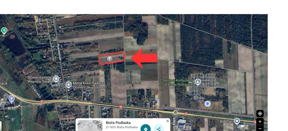 Działka rolna 3,05ha  w Białej Podlaskiej