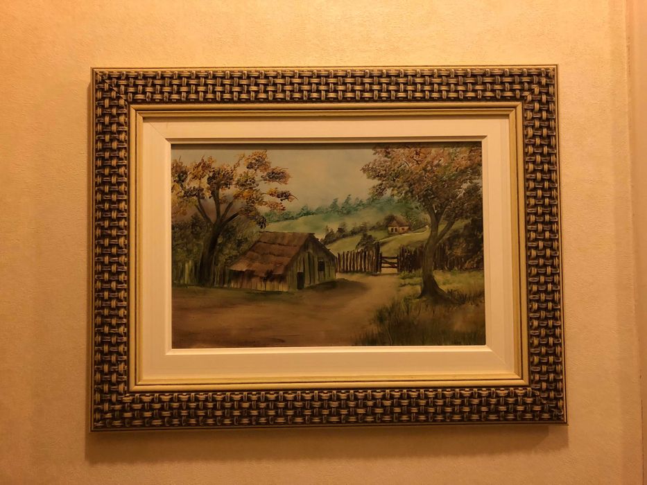 Quadro - pintura óleo sobre cerâmica