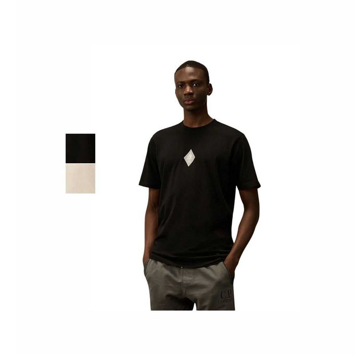 Футболка C.P. Company Jersey Front and Back Logo T-Shirt Black \ White