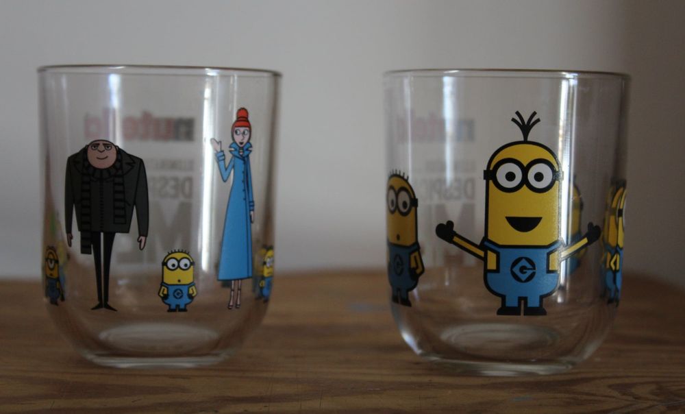 Dois copos Nutella Gru, Mal-Disposto / Minions