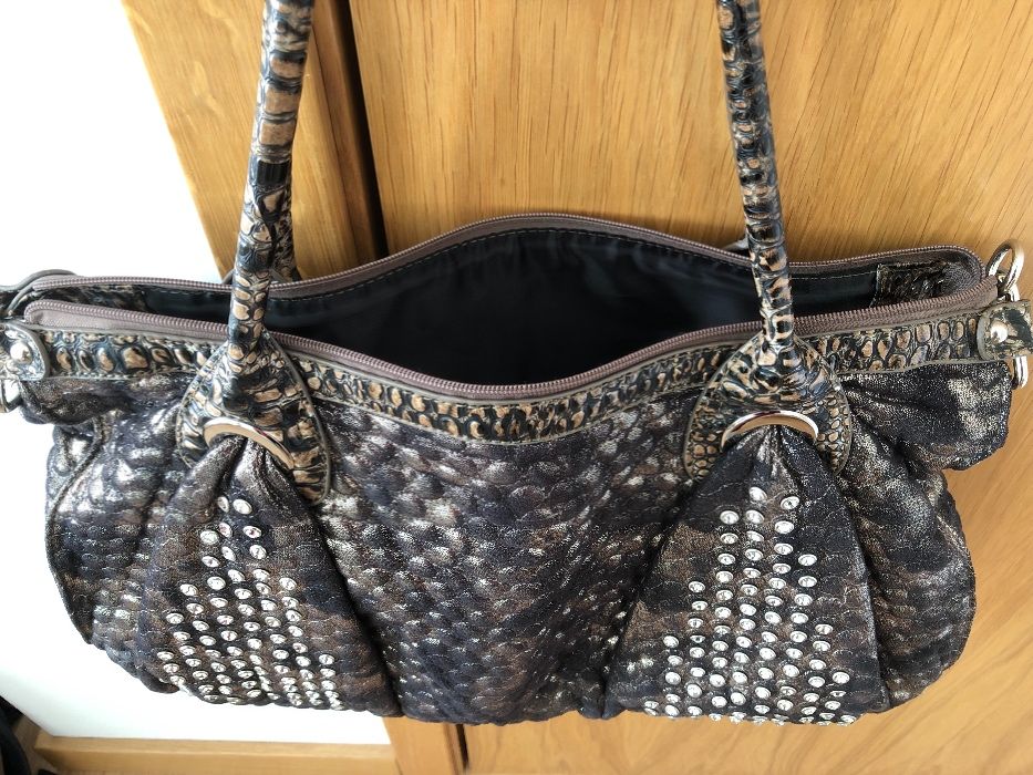 Mala preta/bronze com brilho (nova)