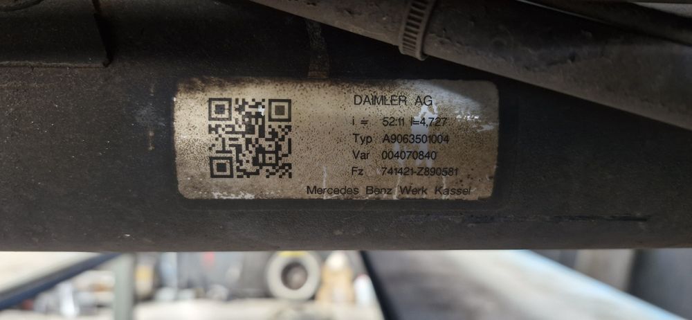 Eixo diferencial Mercedes Sprinter (W906). 2006/2018. 52:11