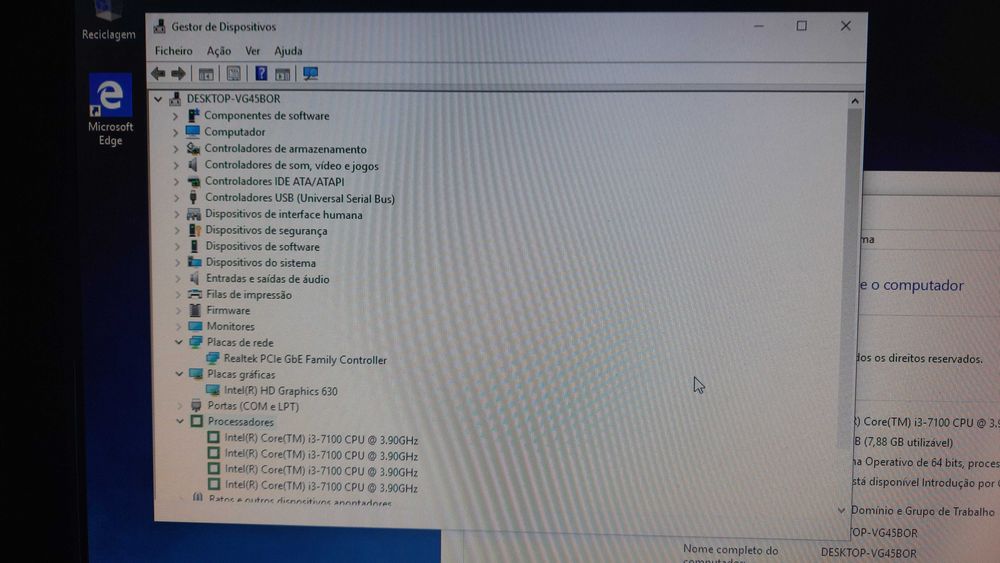 Computador de mesa I3 7ª geração 8GB RAM 500 GB Disco + Monitor
