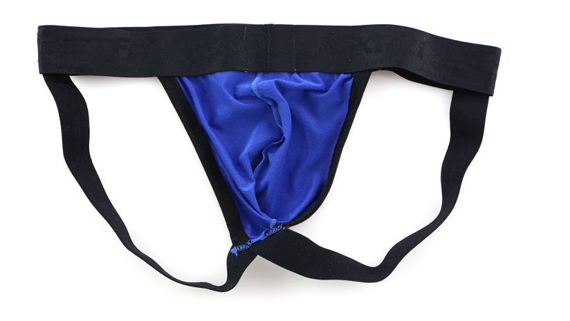 Męskie jockstrapy z połyskującym frontem - L