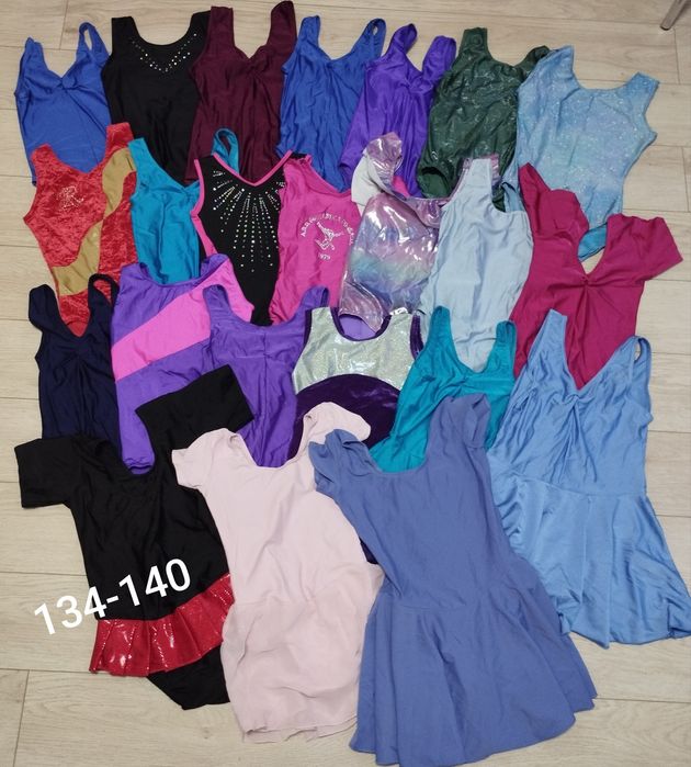 Купальники трико танцы, гимнастика чёрные, цветные, разные размеры
