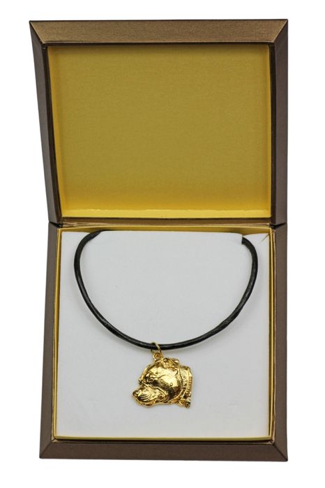Staffordshire Bull Terrier naszyjnik pozłocony w pudełku Art-Dog