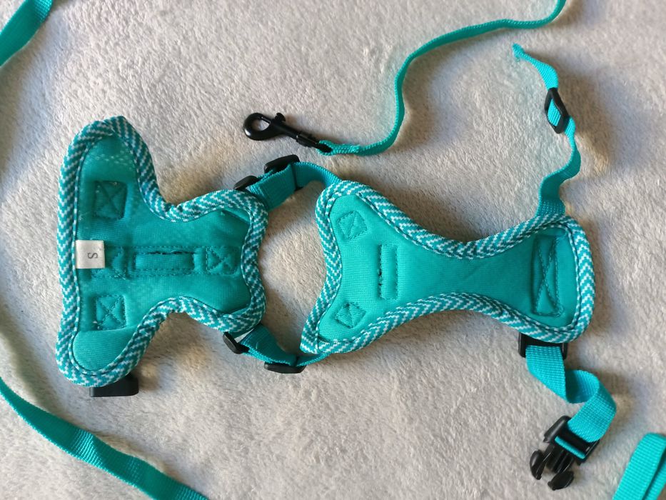 Szelki dla psa bez uciskowe turkusowe rozmiar S  nowe
