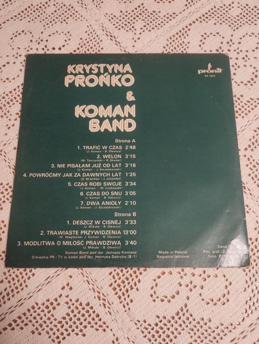 Krystyna Prońko Koman Band - Deszcz w Cisnej 1 Press stan EX winyl LP