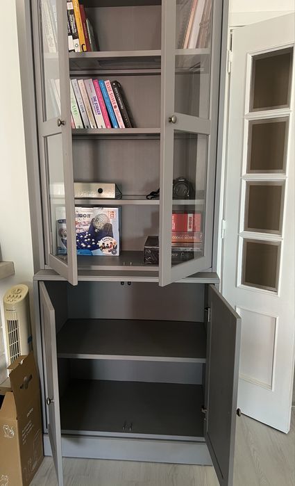 Armário + vitrine HAVSTA IKEA Cinza