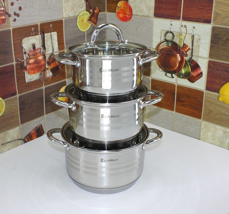 Garnki Kuchenne do Indukcji EliteHoff Gastro E-4303 (6 elementów)