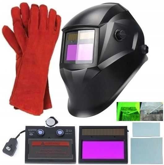 Maska Spawalnicza Przyłbica Samościemniająca FILTR TRUE + RĘKAWICE