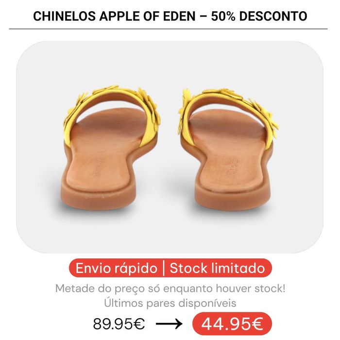 50% Desconto - Chinelo Apple of Eden Shoes