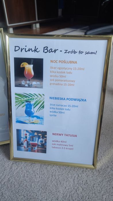 Karta drinków na wesele