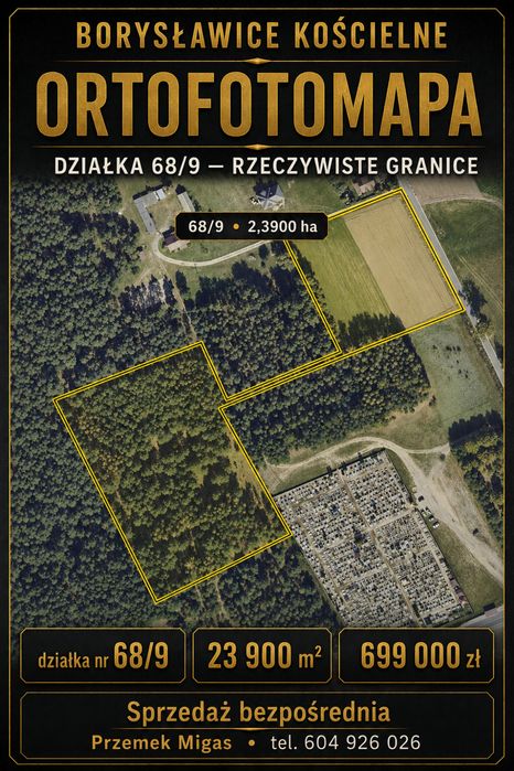 Działka inwestycyjna 2,39 ha – TAG2 – Borysławice Kościelne - Widok 3