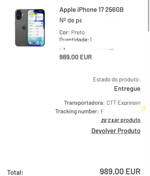 Iphone 17 Novo 256GB