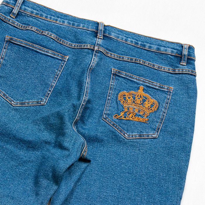 John Baner bootcut spodnie jeansowe z haftem 48eu/4XL dzwony