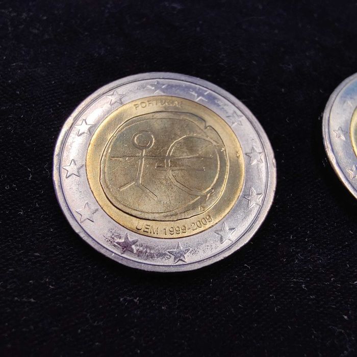 Lote de 10 Moedas Comemorativas de 2 Euros de Portugal