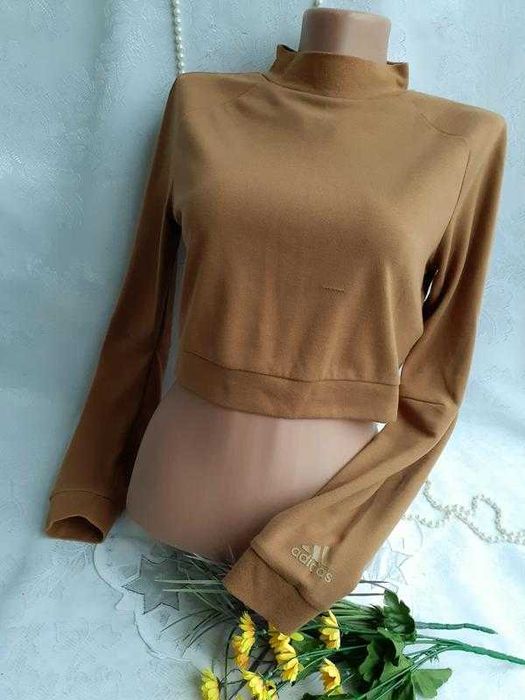 Топ-кроп с технологией Dri-FIT укороченный лонгслив кофта  в рубчик