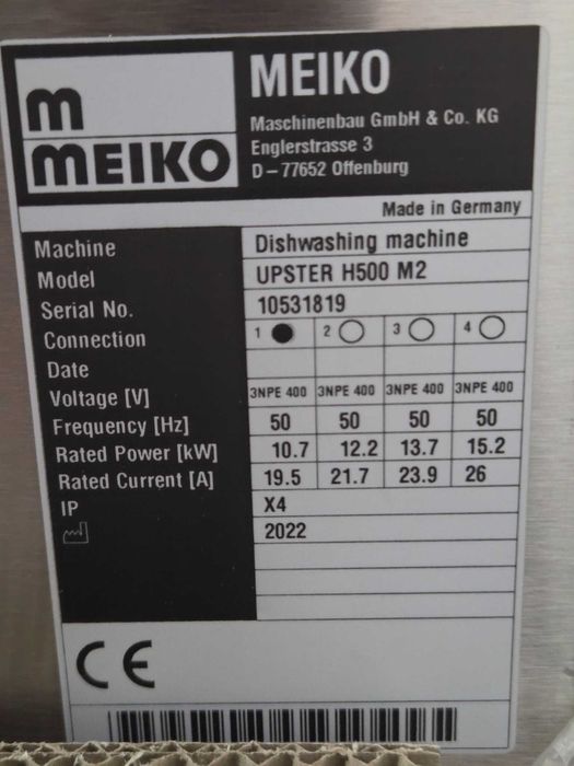 Nowa Zmywarka Kapturowa MEIKO UPster H 500 M2 + GiO Osmoza