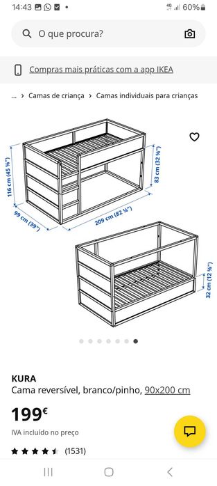 Beliche ikea em bom estado