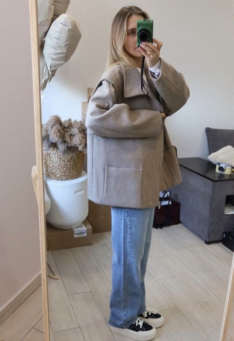 пальто коротке Zara, вовна, M, L