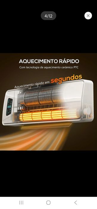 Aquecedor de parede de baixo consumo