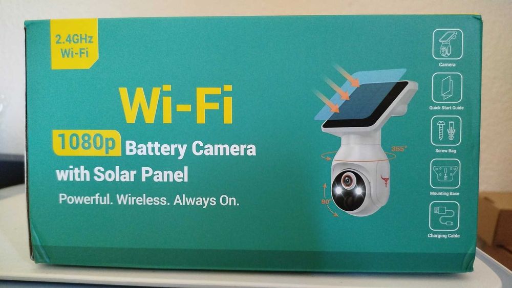 Câmara de Vigilância Solar Q50 1080p Wi-Fi 2.4GHz