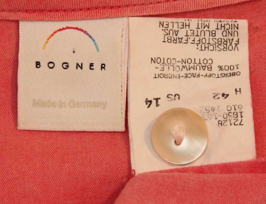 Bogner US 14 M-L блуза кораловая из хлопка и перламутра Germany