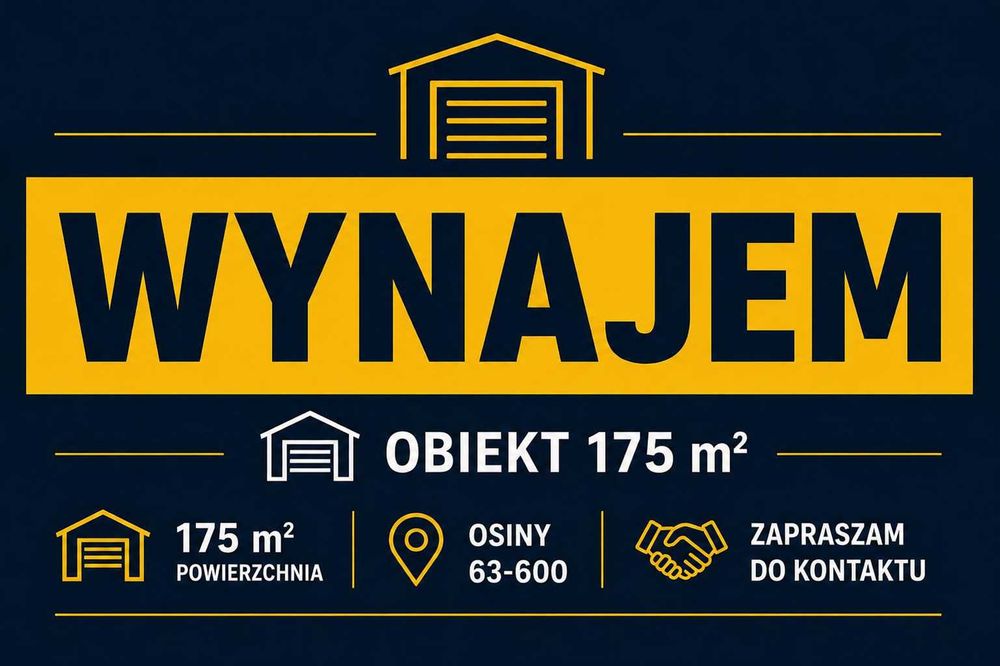 Obiekt 175 m² do wynajęcia - magazyn / produkcja / usługi - okolice Kępna
