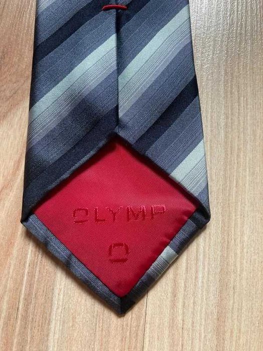 Szary krawat handmade Olymp, 100% JEDWAB