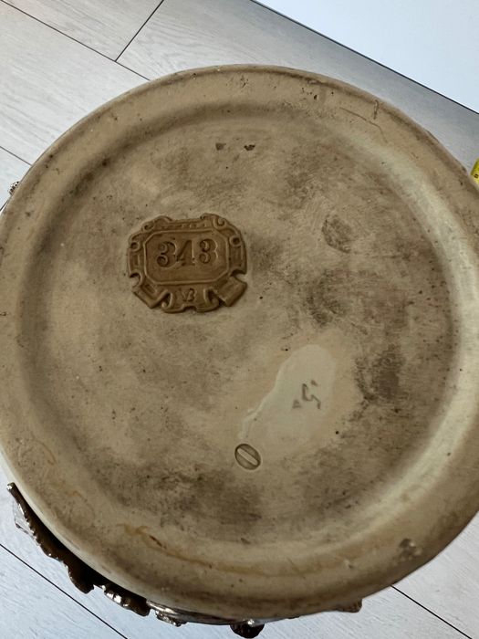 Villeroy & Boch VB wazon lata 1860/1865  Mettlach Antyk Platynowana